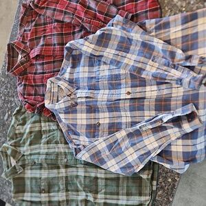 Three Men's Duluth Flannel Shirts - Large